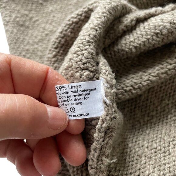 Eskandar Oversized Knit Top 61% Cotton 39% Linen Handloomed In Scotland - Picture 4 of 6